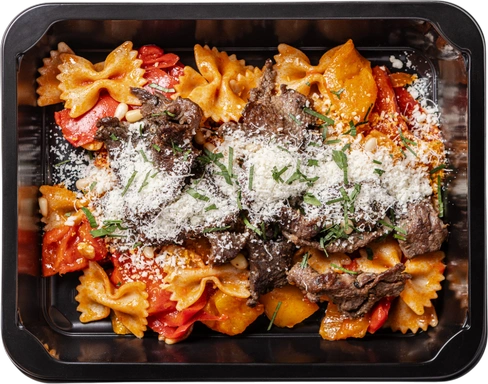 Penne alla Peperonata s hovězím masem