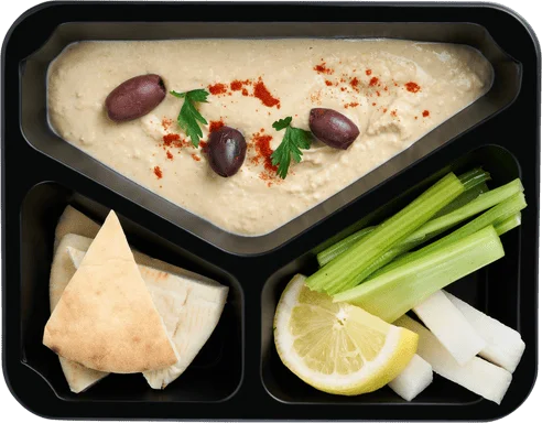 Izraelský cizrnový hummus se zeleninovým crudité