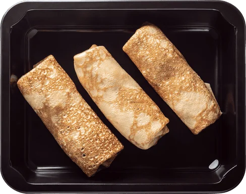 Palačinky plněné vajíčkovou pomazánkou s ricottou a lanýžem