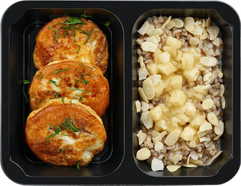 Frittata s hovězí šunkou a pohanková kaše s jablky