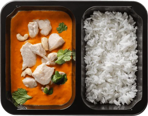 Butter chicken s kešu ořechy a basmati rýží